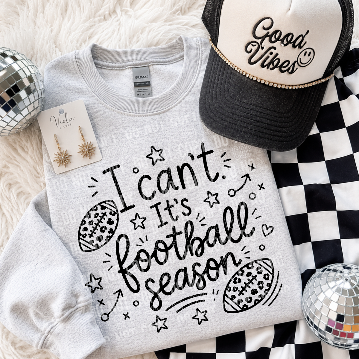 I can't its football season BLACK (SBB) DTF Transfer