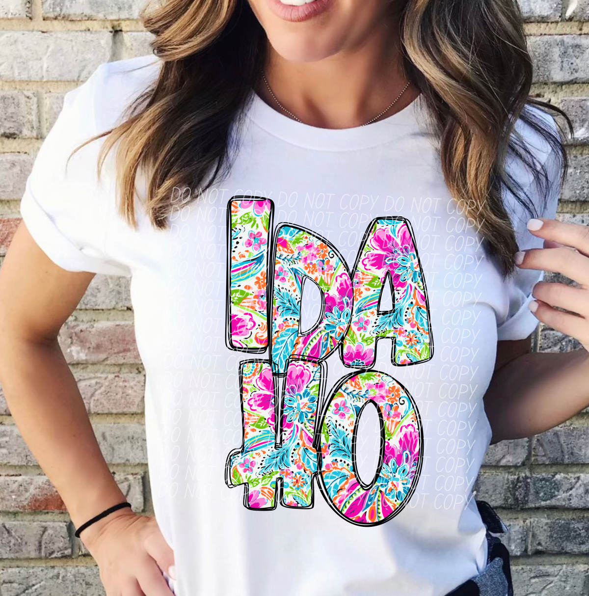 Idaho floral STACKED CITY DTF transfer