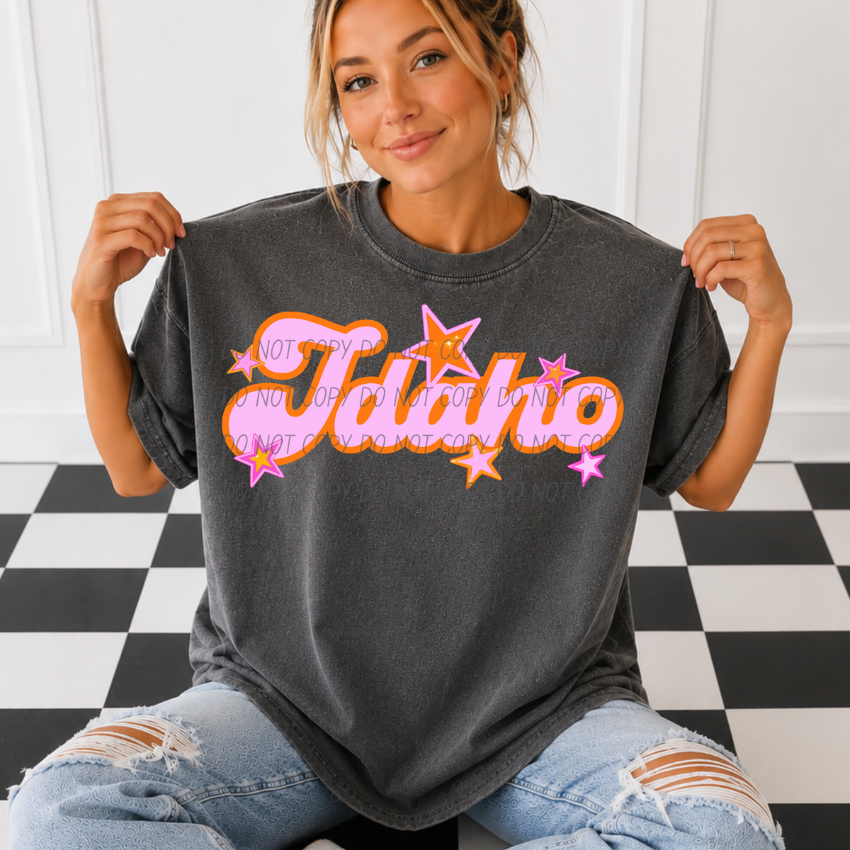 Idaho pink orange states (City) DTF Transfer