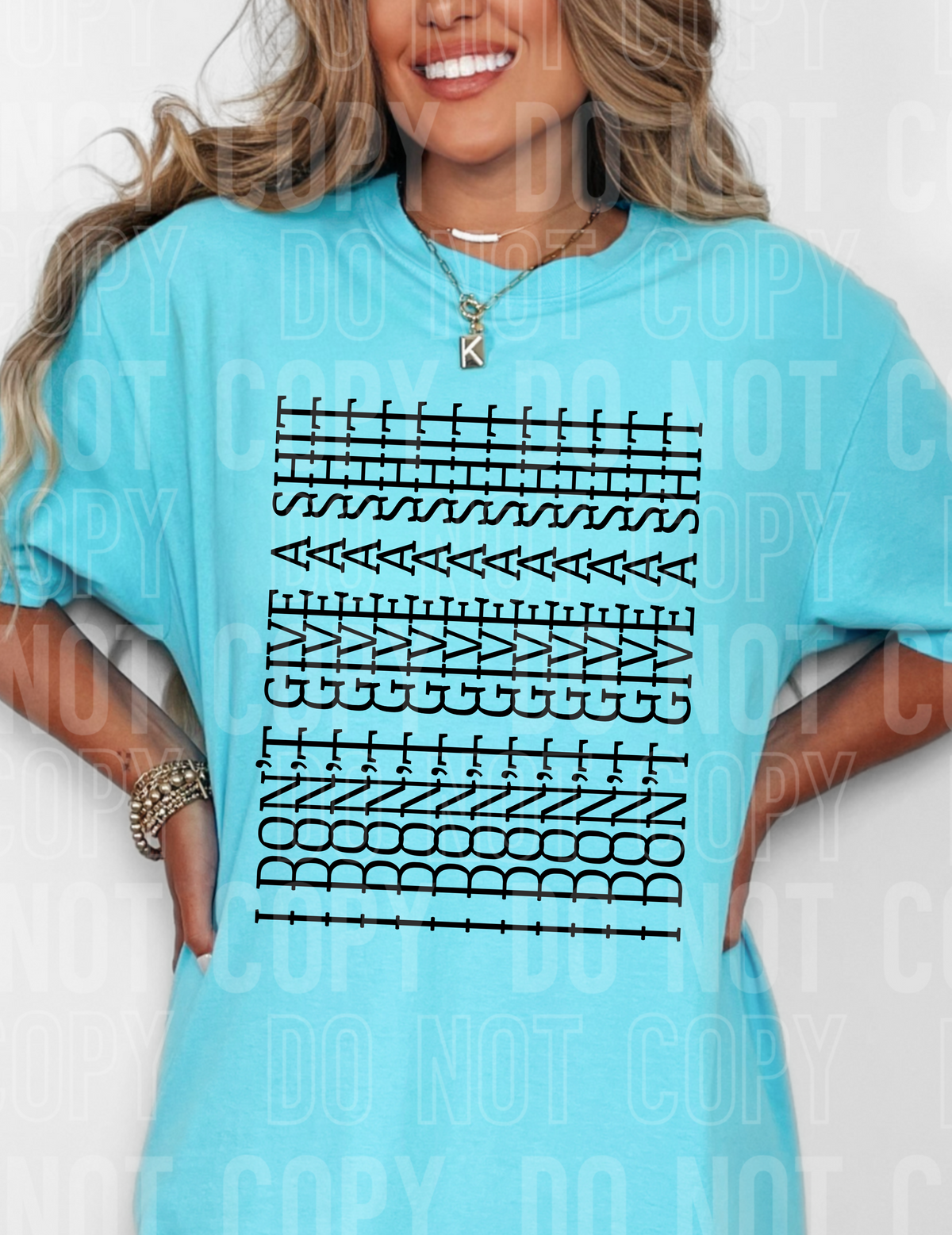 I don't give a shit stacked sideways (SBB) DTF transfer