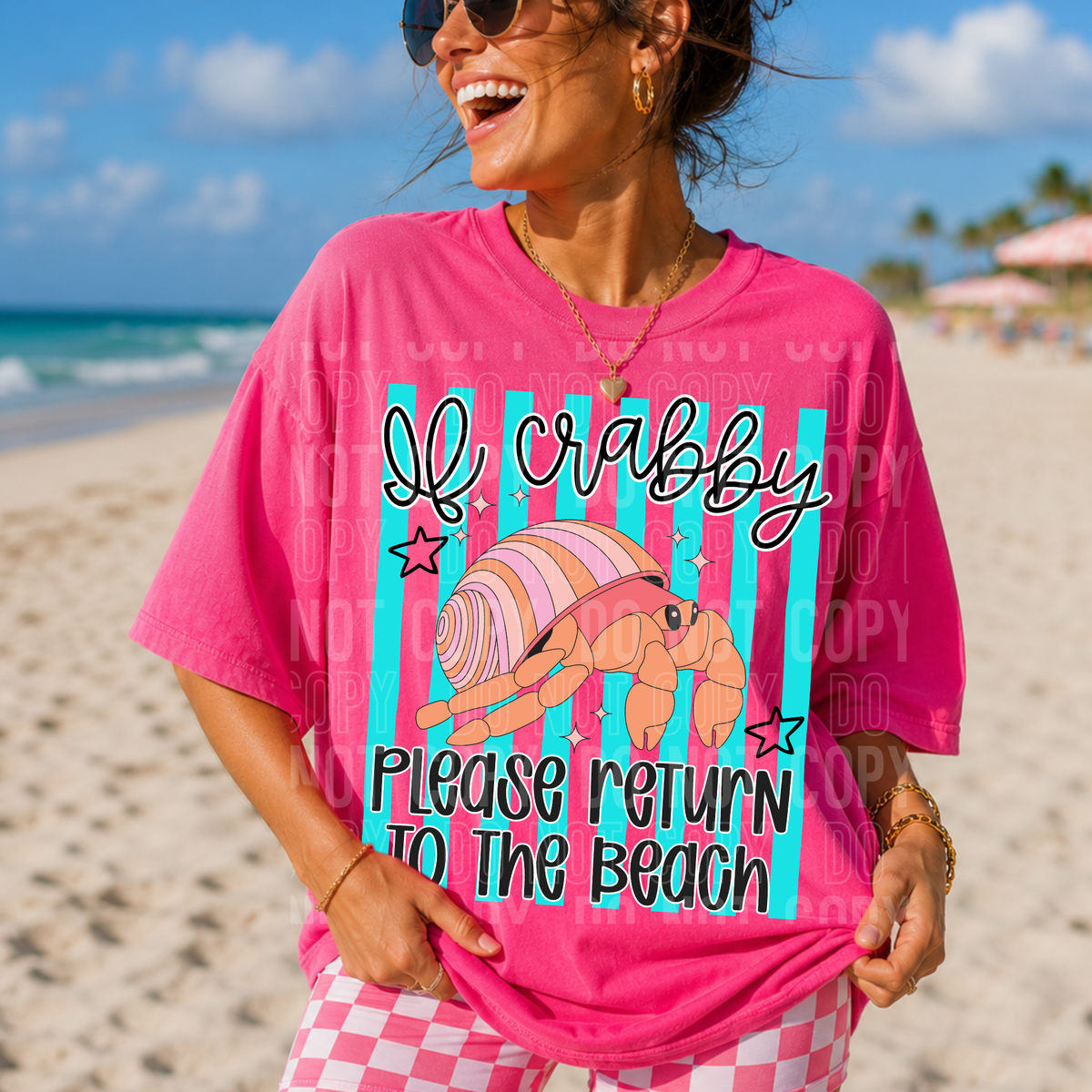 If crabby please return to the beach (SBB) DTF Transfer