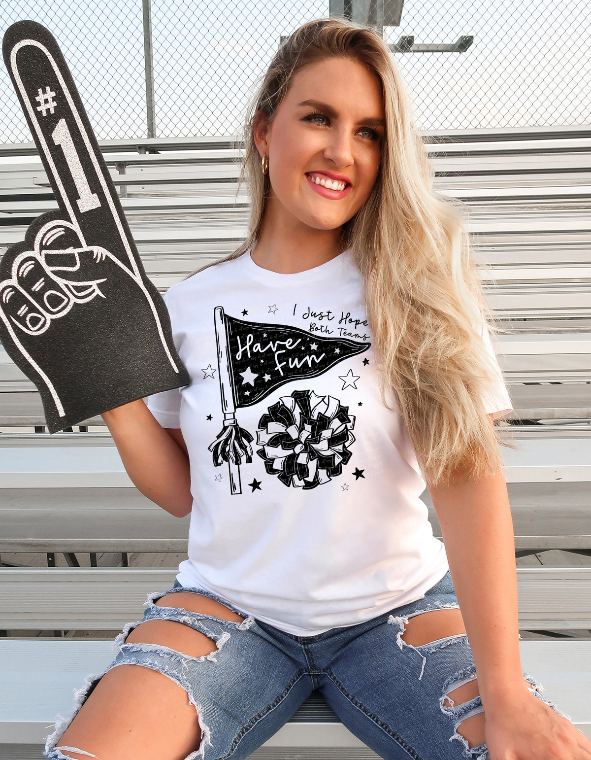 I Just Hope Both Teams Have Fun Cheer Black 86568 DTF Transfer