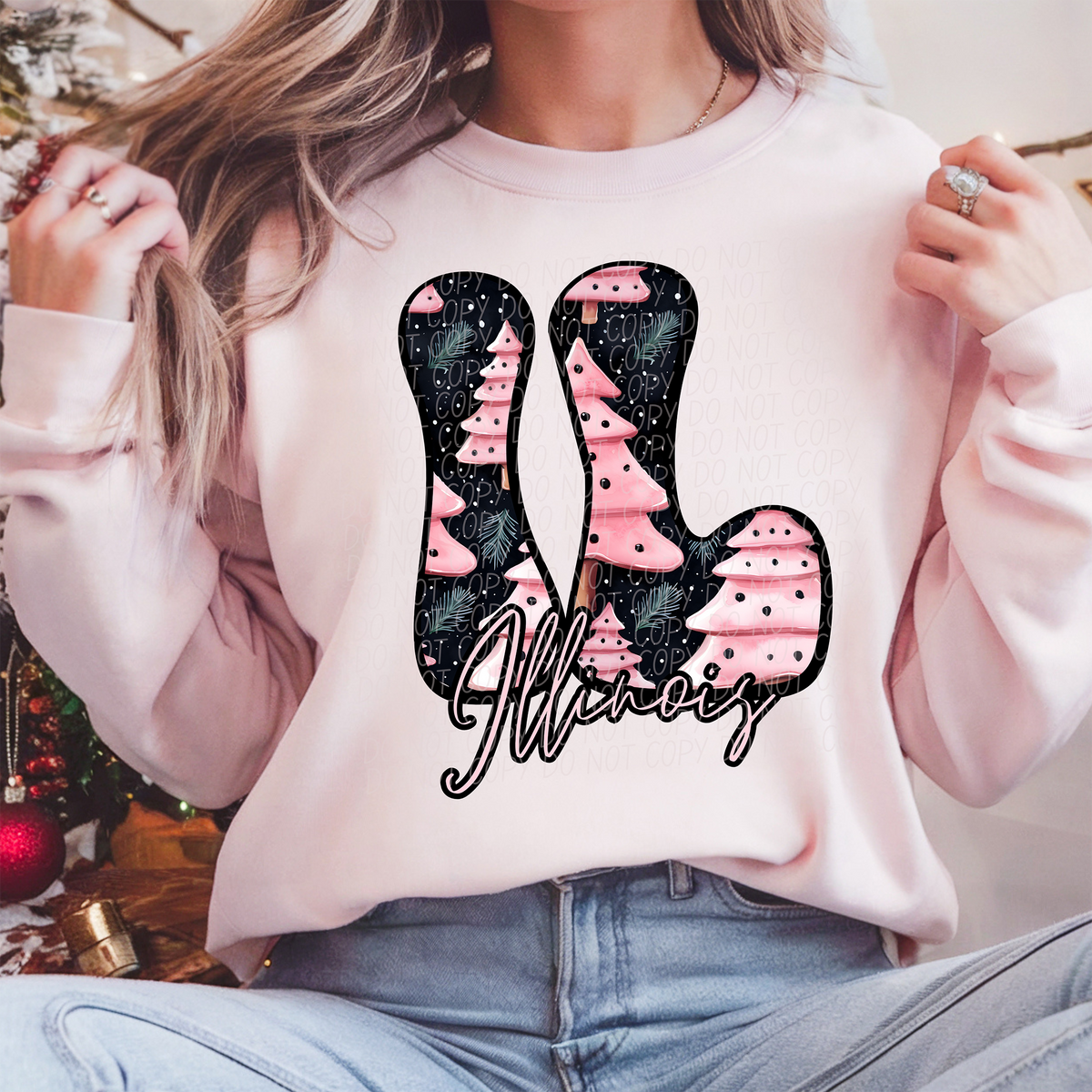 IL Illinois Christmas State 66216 DTF transfer