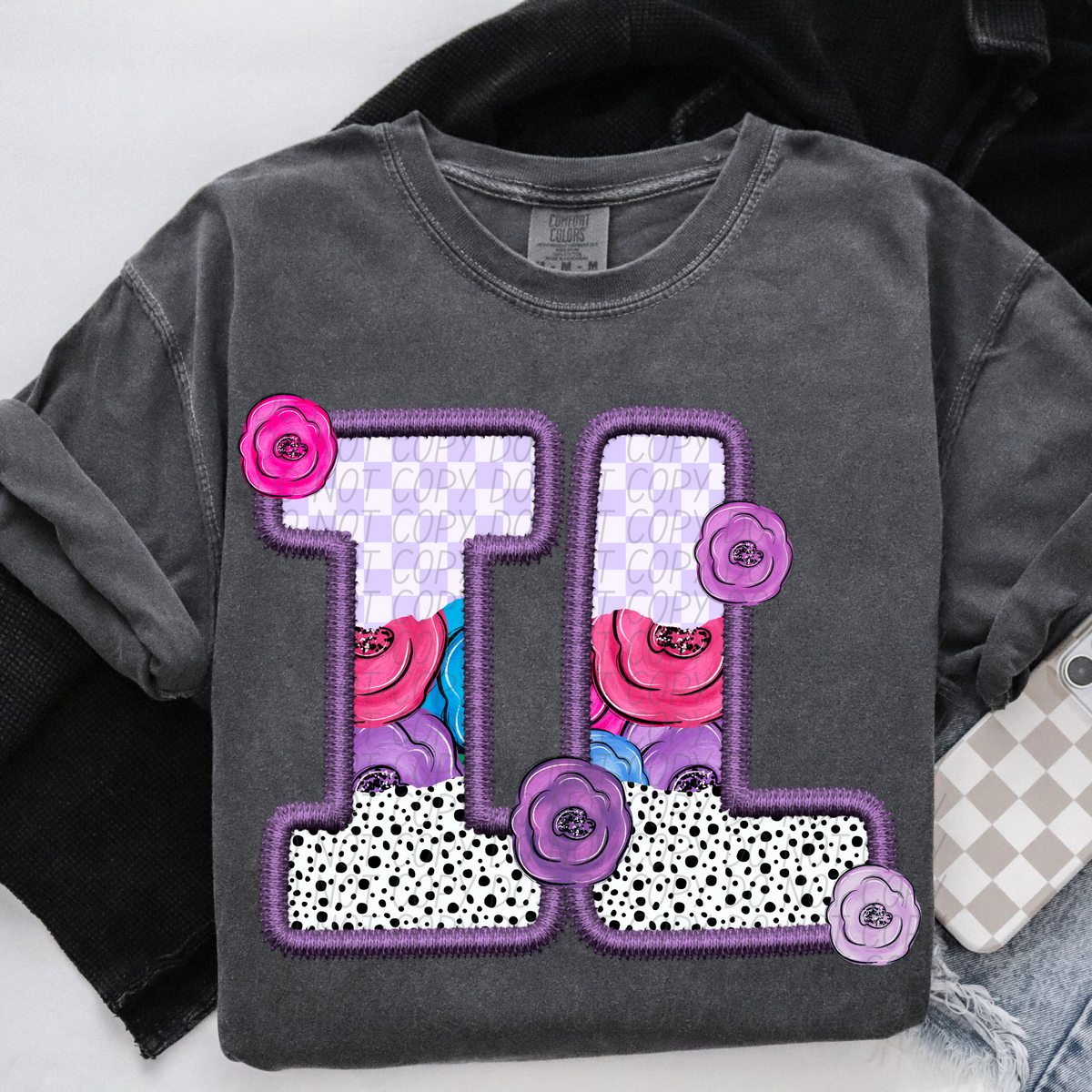 IL purple floral (CITY) DTF transfer