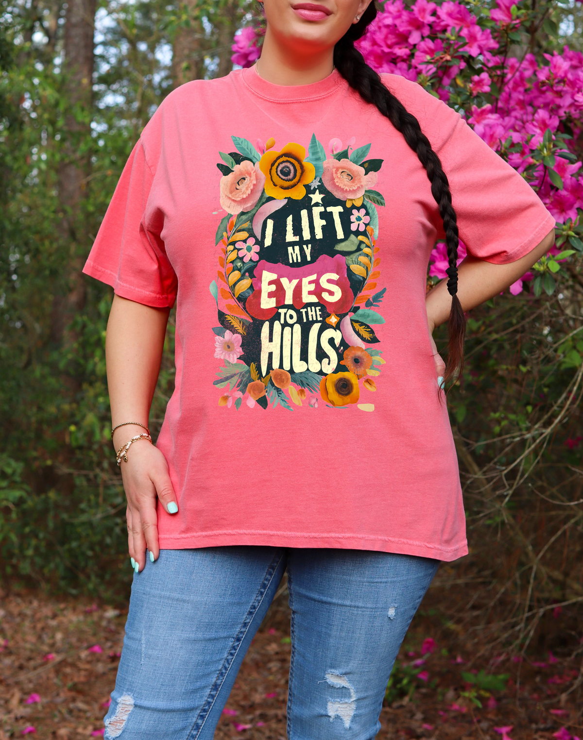 I Lift My Eyes To The Hills Floral 81205 DTF Transfer