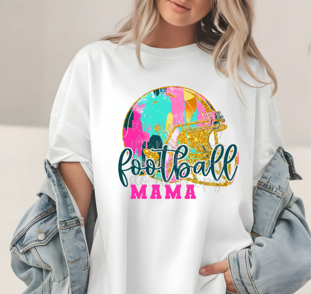 Football Mama colorful helmet (Parker) DTF transfer