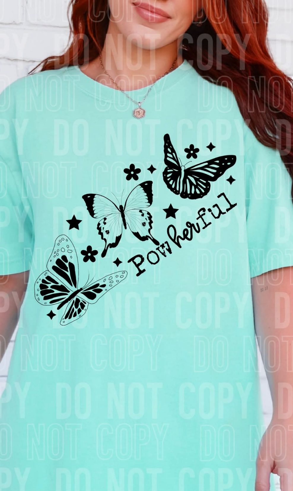 Powerful butterflies BLACK DTF transfer