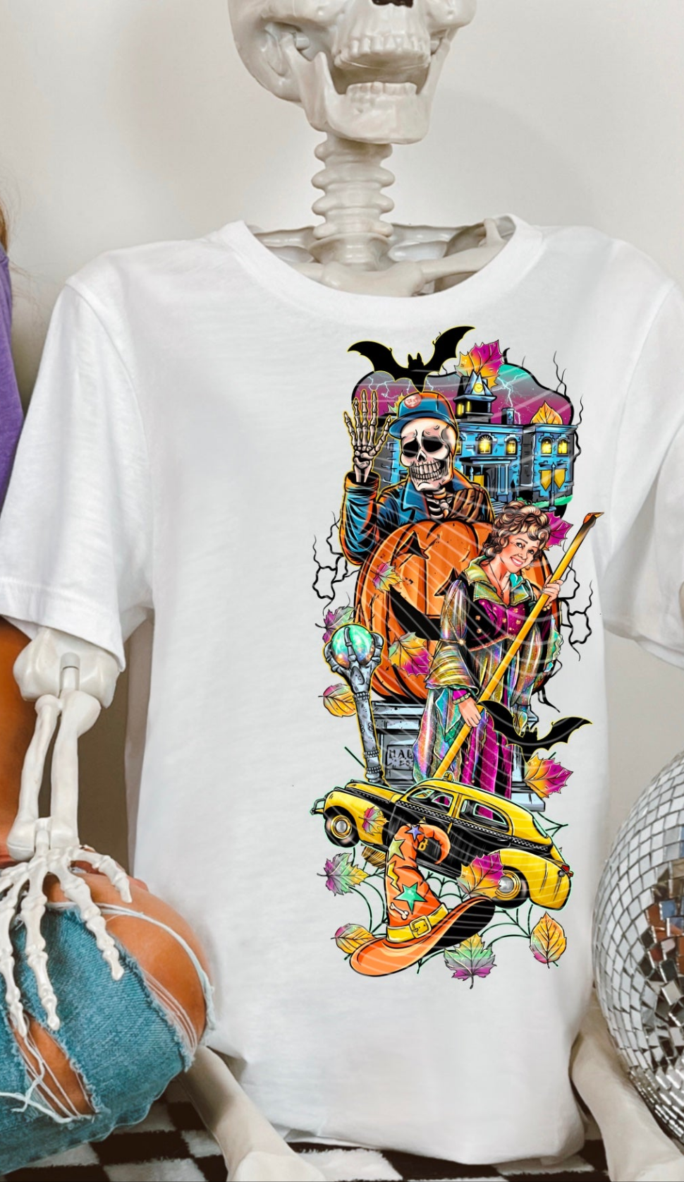 Town, skellie, pumokin, taxi LONG SIDE OF SHIRT AG  DTF transfer