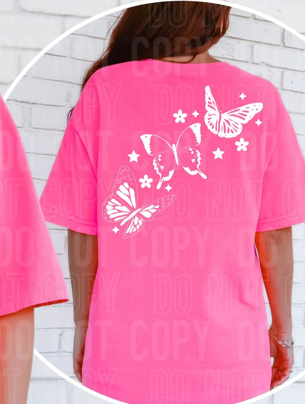 Butterfly trio WHITE DTF transfer