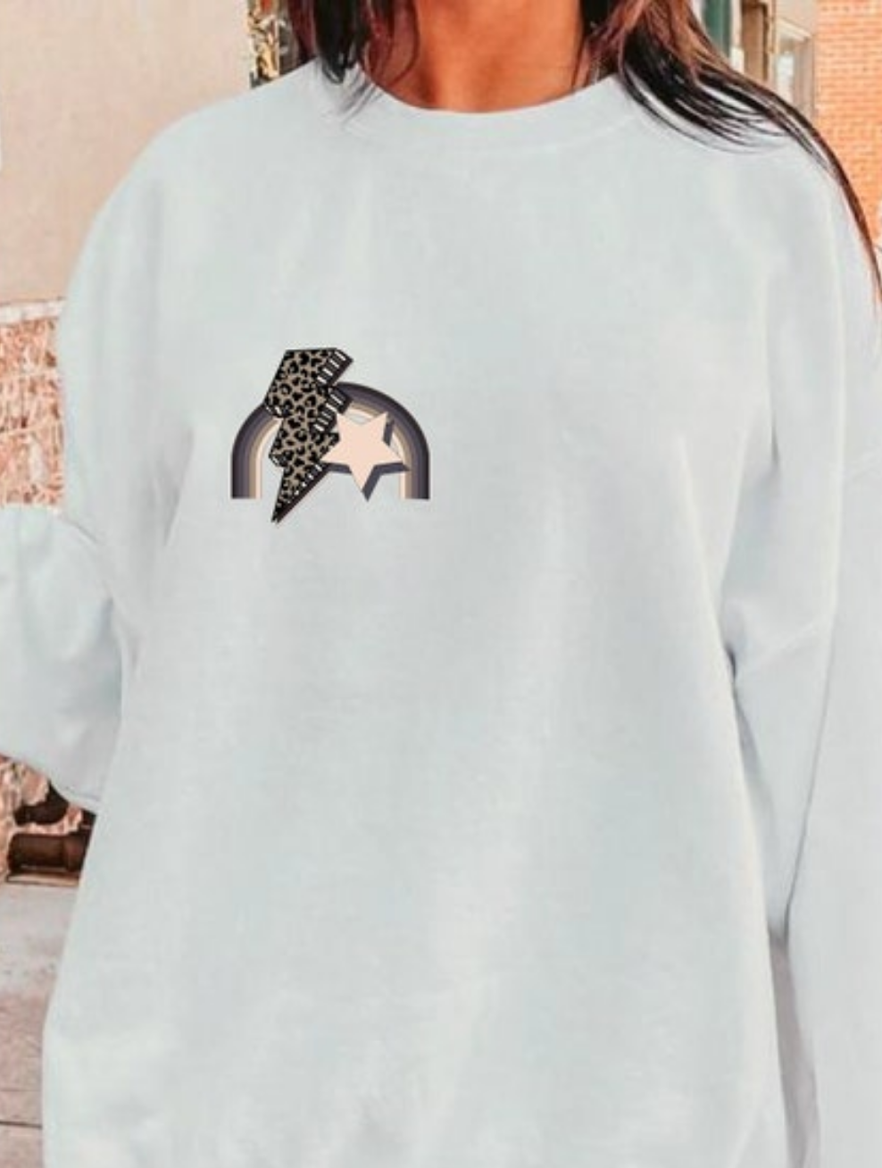 Ray of pitch black POCKET RAINBOW with leopard lighting bolt 68499 DTF transfer