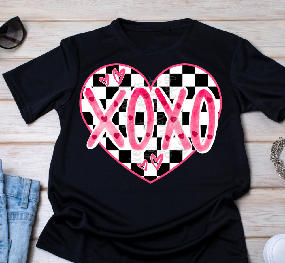 XOXO check heart  (Parker)  DTF Transfer