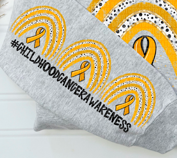 Childhood cancer awareness SLEEVE RAINBOWS EXCLUSIVE DTF TRANSFER