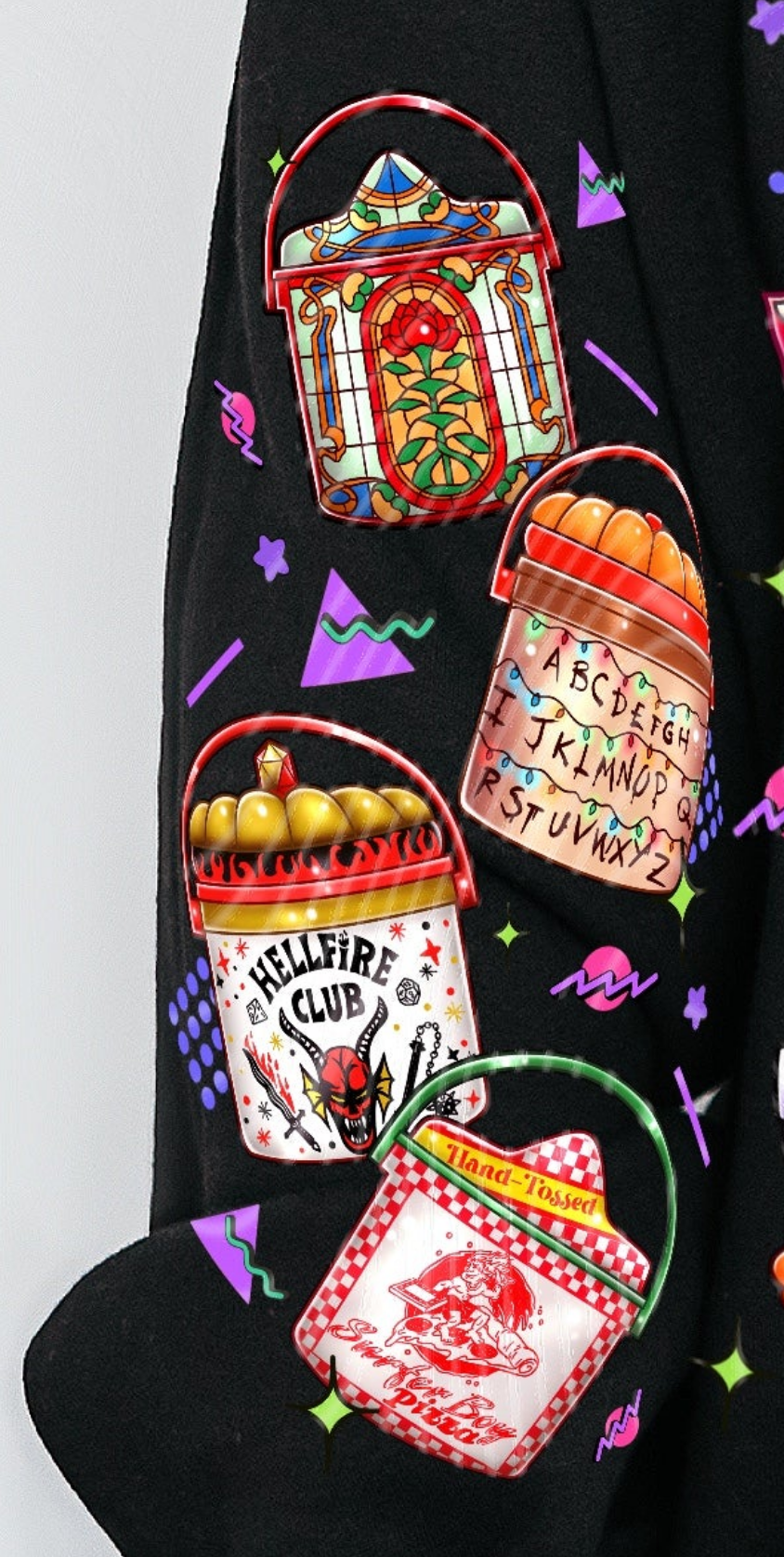 Mcstranger things Nugget buckets Gravitee DTF transfer