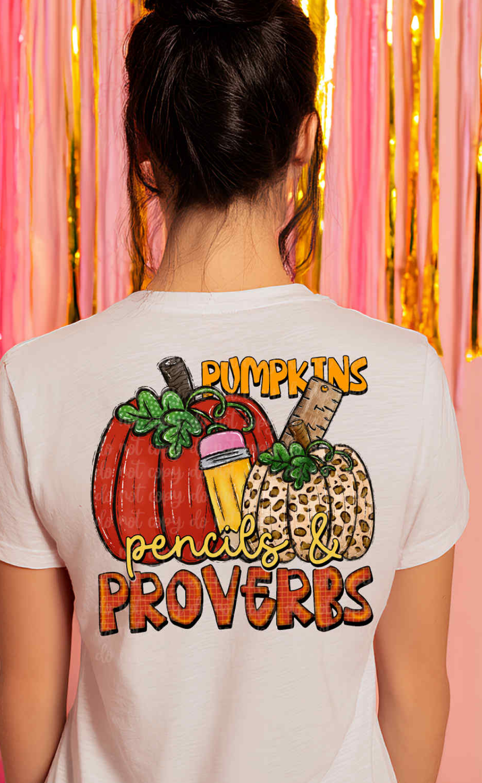Pumpkins pencils & proverbs  DTF transfer