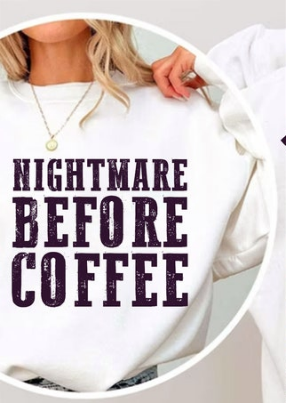 Nightmare before coffee BLACK FONT 68470 DTF transfer