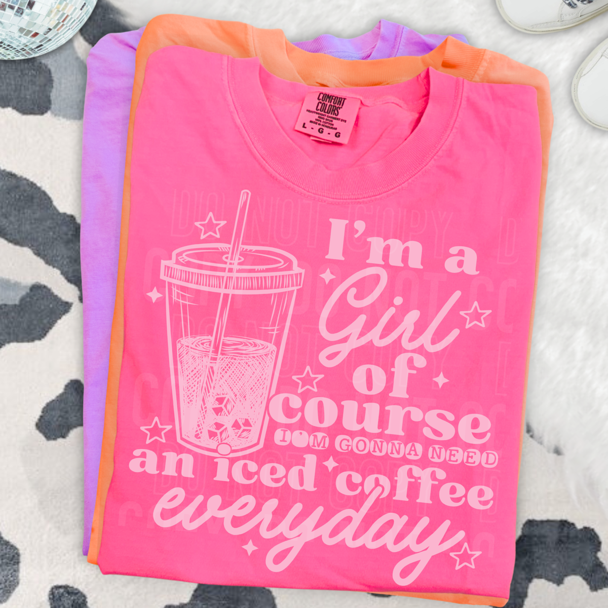 Iced coffee everyday WHITE (SBB) DTF Transfer