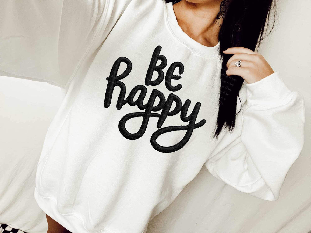 Be happy BLACK  20781 DTF transfer