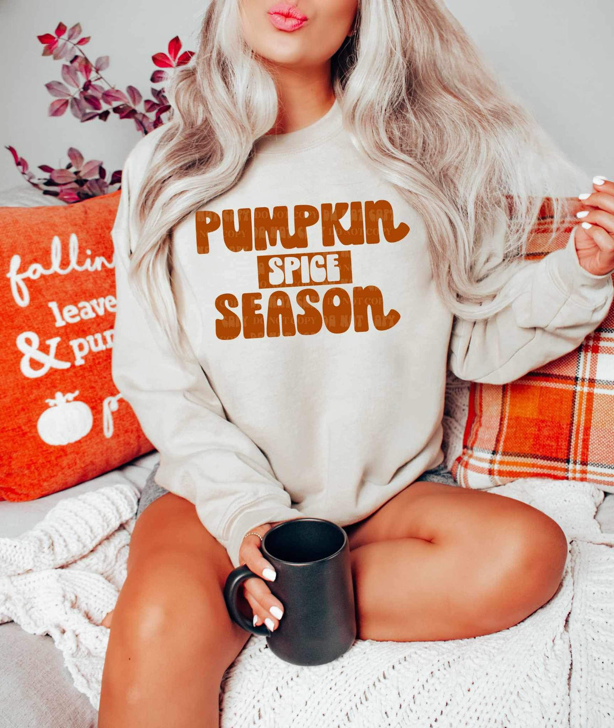 Pumpkin spice season (burn orange block letters) 9599 DTF TRANSFER