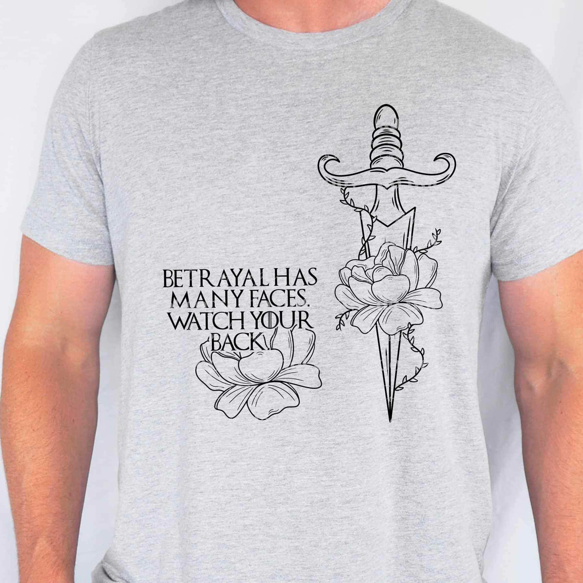 Betrayal has many faces watch your back BLACK 9419 DTF TRANSFER