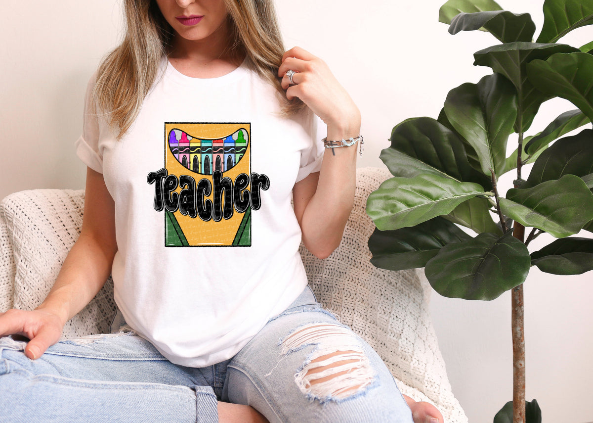 Teacher crayon box 28995  DTF Transfer