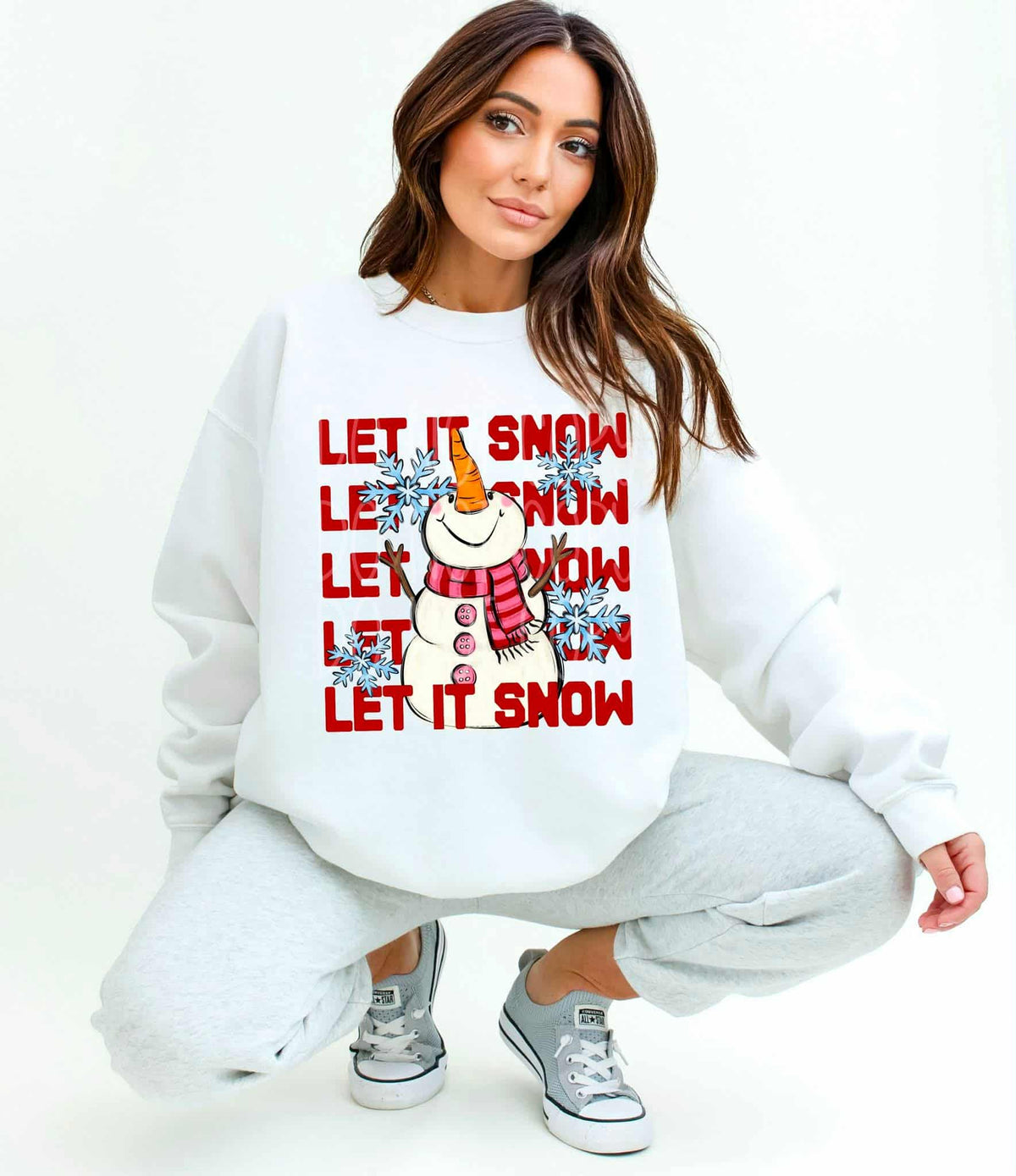 Let it Snow stacked with snowman(C's) DTF transfer