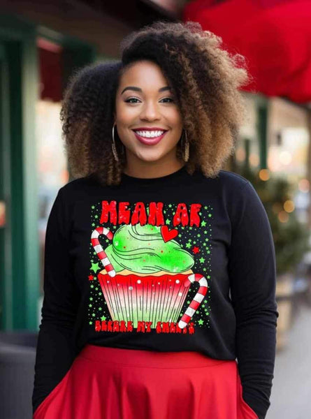 Mean af before my sweets (cupcake with green frosting and candycanes) 9444 DTF TRANSFER