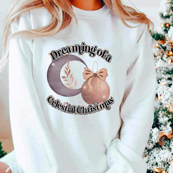 Dreaming of a celestial christmas (moon and ornament) 9434 DTF TRANSFER