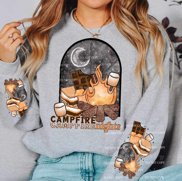 Campfire nights (campfire scene) SLEEVE ONLY 9424 DTF TRANSFER