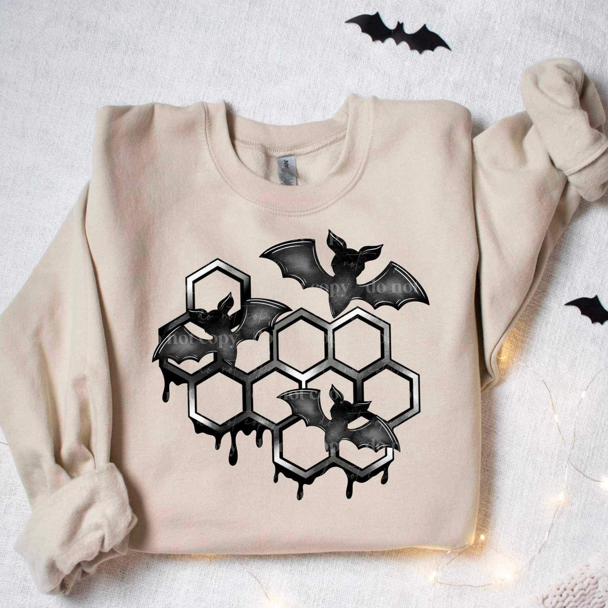 Hexagons with bats BLACK 9416 DTF TRANSFER