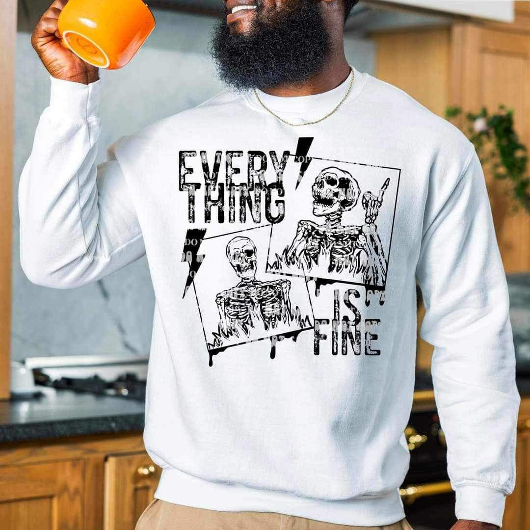 Everything is fine (skeletonsin frames with lightning bolts) 9411 DTF TRANSFER