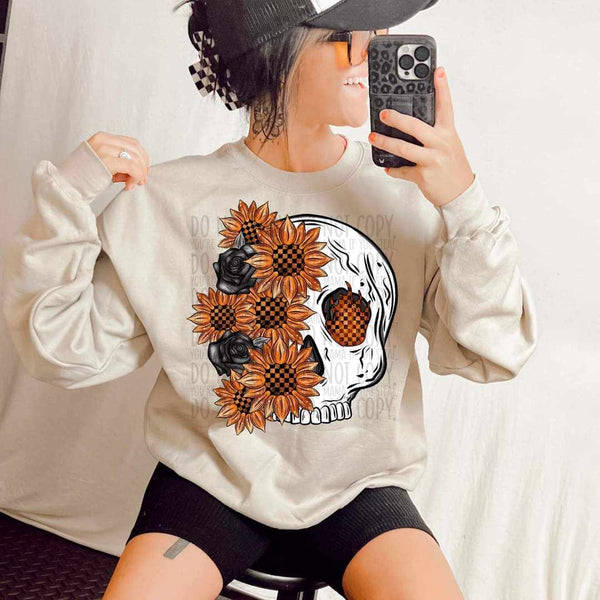 Sunflower skull (MMD) 31357 DTF transfer