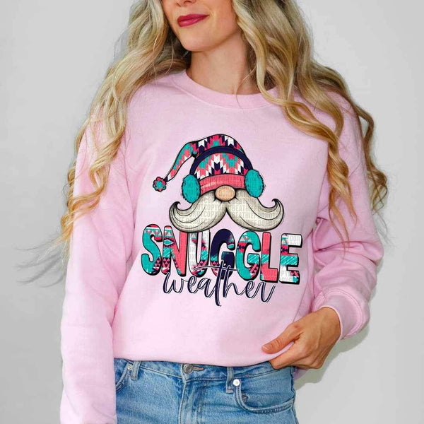 Snuggle weather (colorful pattern with gnome) 9565 DTF TRANSFER