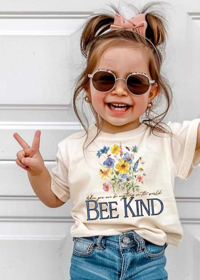 When you can be anything in the world be kind flowers (CSTAGE) 31395 DTF transfer