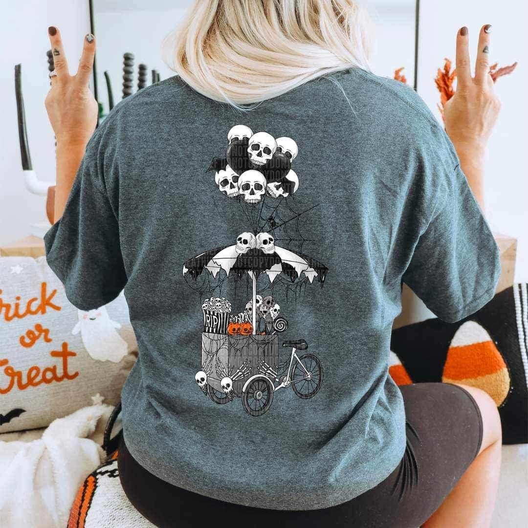 Scary consessions cart (cart with skulls and pumpkins) 9557 DTF TRANSFER