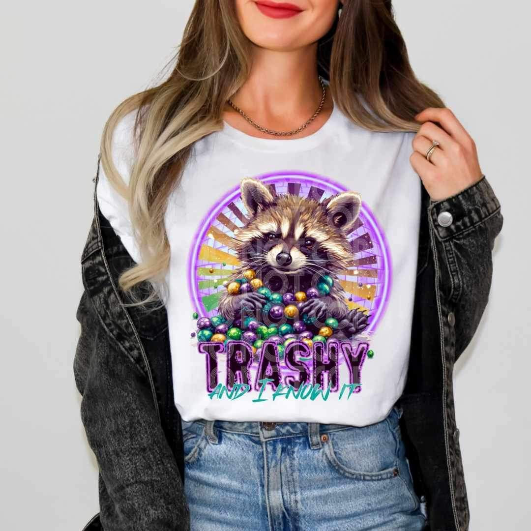 Trashy and i know it raccoon 20897 DTF transfer