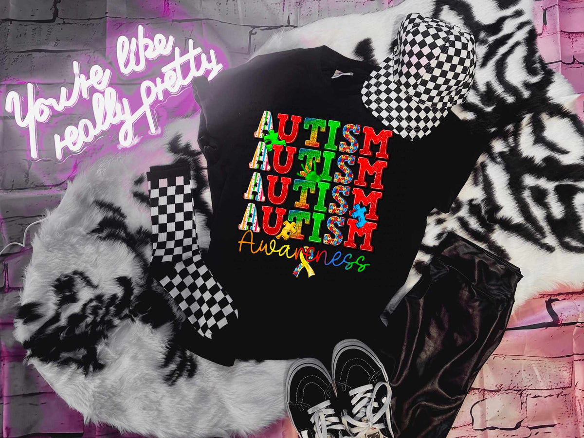 Autism awareness stacked (CSTAGE) 31385 DTF transfer