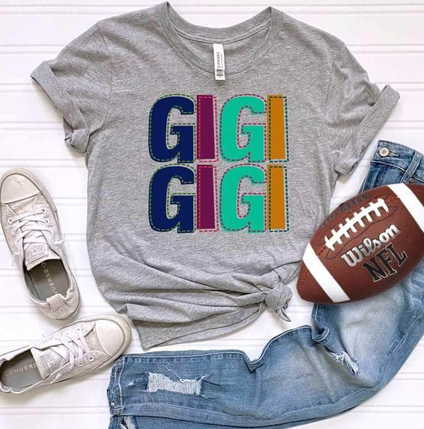 Gigi (multi color lettering) 9683 DTF TRANSFER