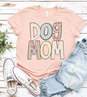 Dog Mom pastel patterned font 20947 DTF transfer