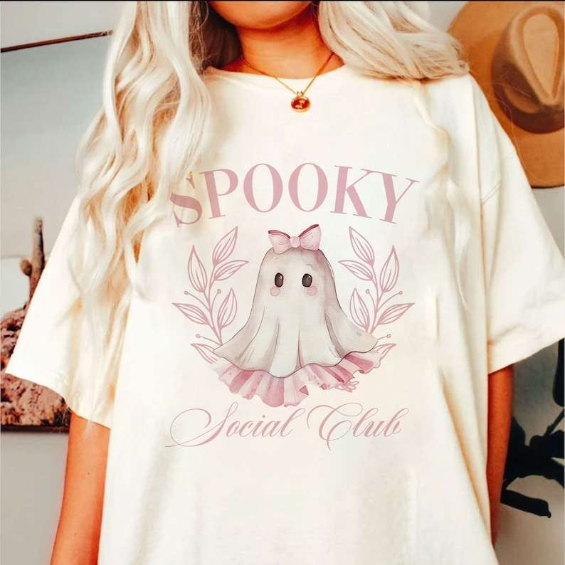 Spooky social club Coquette ghost 43407 DTF transfer
