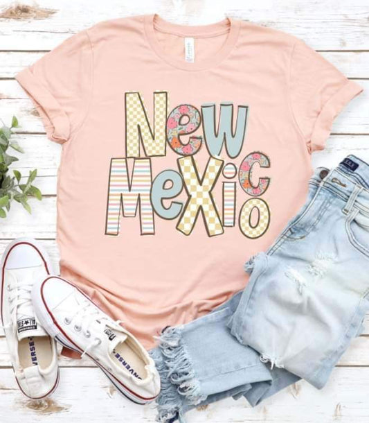 New Mexico pastel patterned font 20933 DTF transfer