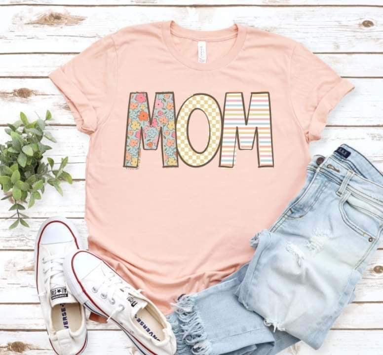 Mom pastel patterned font 20946 DTF transfer