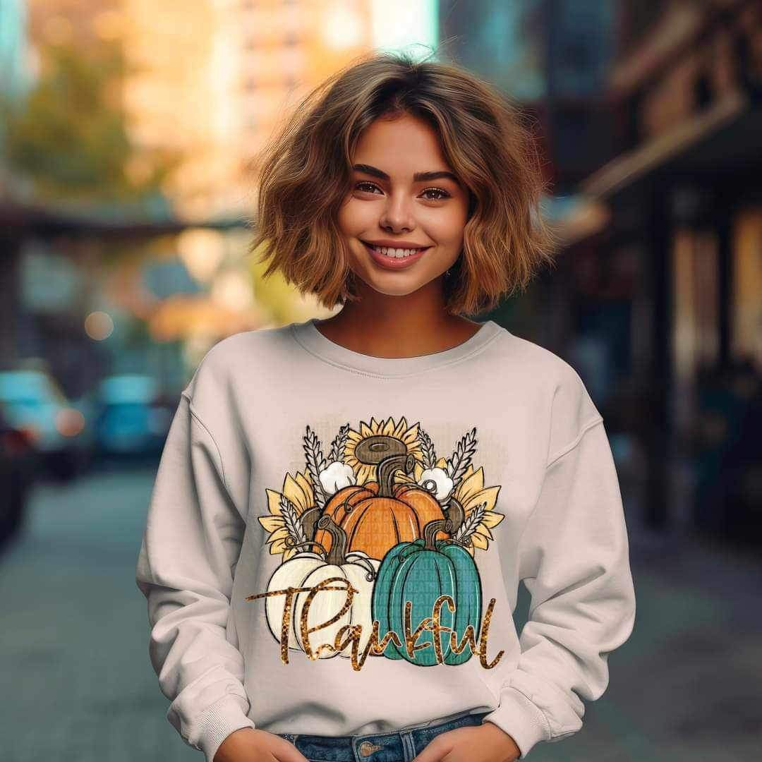 Thankful (pumpkins, sunflowers, cotton) 9669 DTF TRANSFER