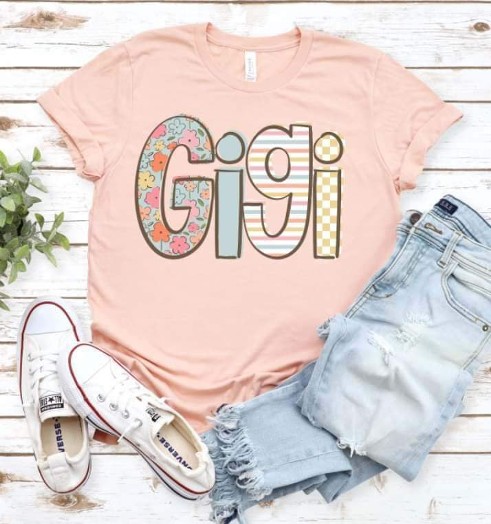 Gigi pastel patterned font 20944 DTF transfer