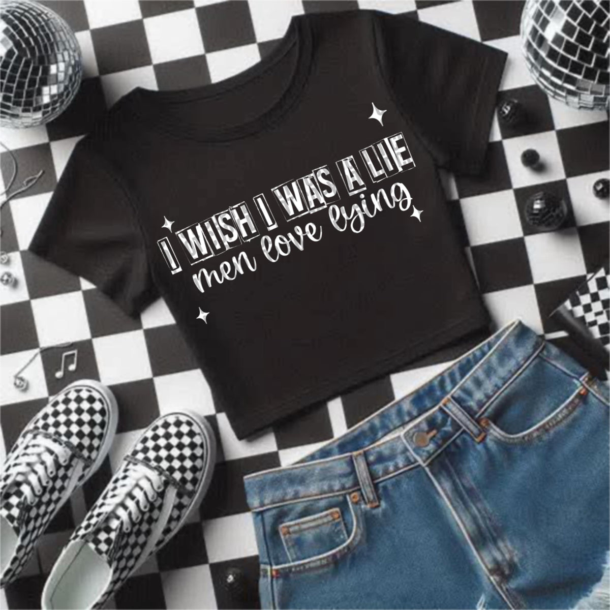 I wish I was a lie men love lying WHITE (lane) DTF transfer