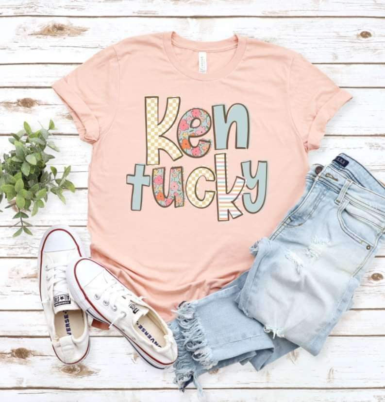 Kentucky pastel patterned font 20938 DTF transfer