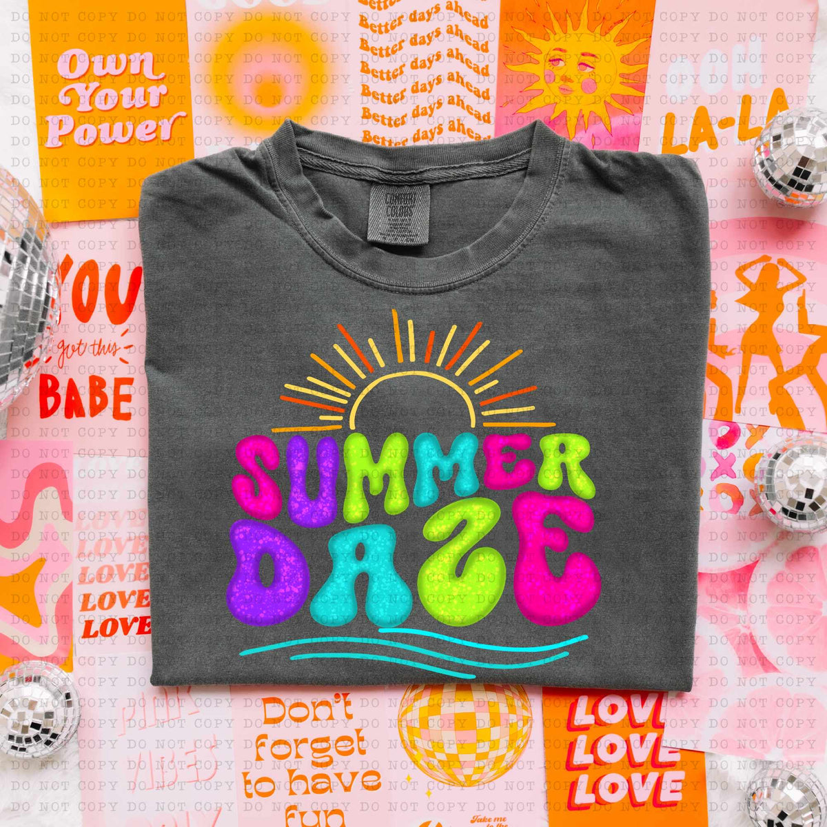 Summer daze colorful (ECHT) 31419 DTF transfer