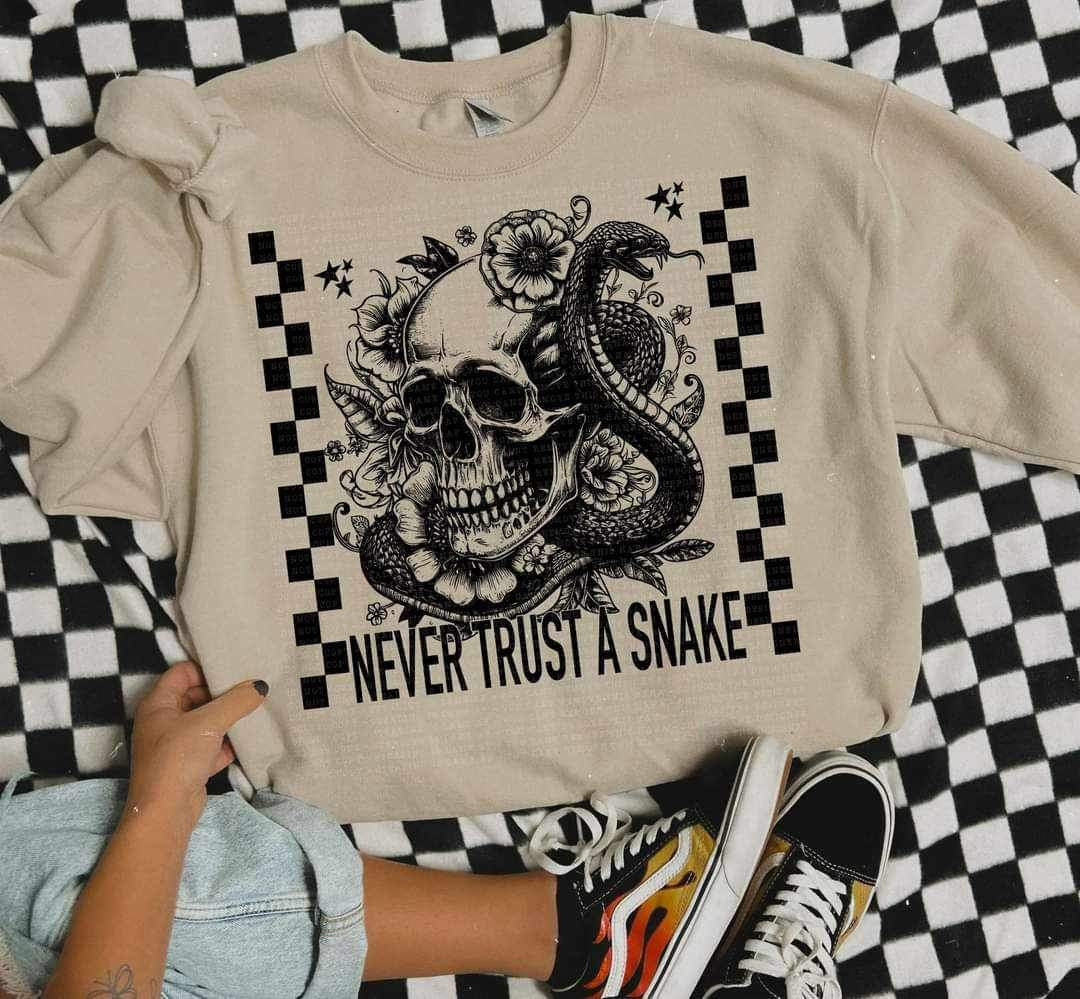 Never trust a snake BLACK 20892 DTF transfer