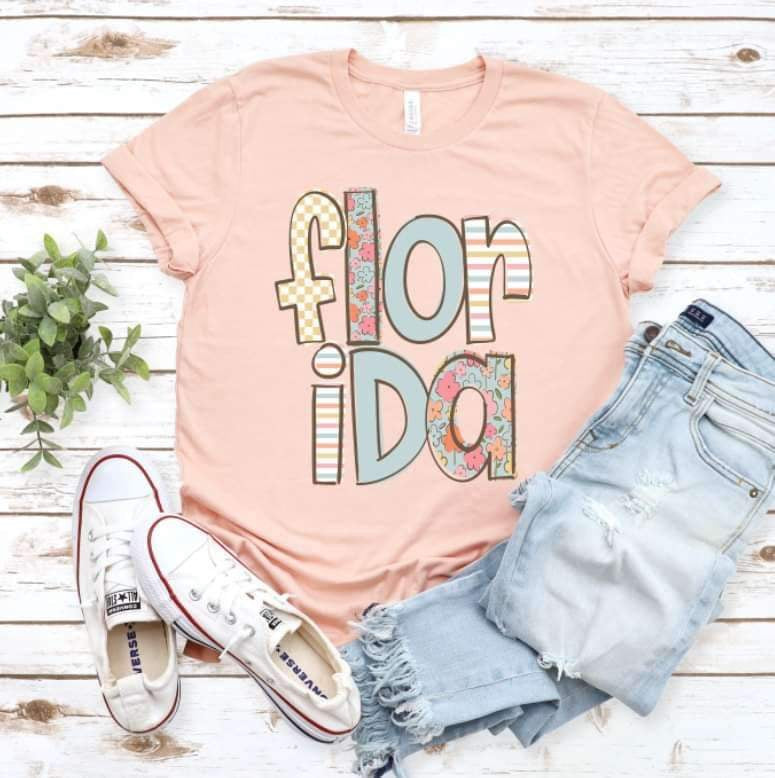 Florida pastel patterned font 20928 DTF transfer