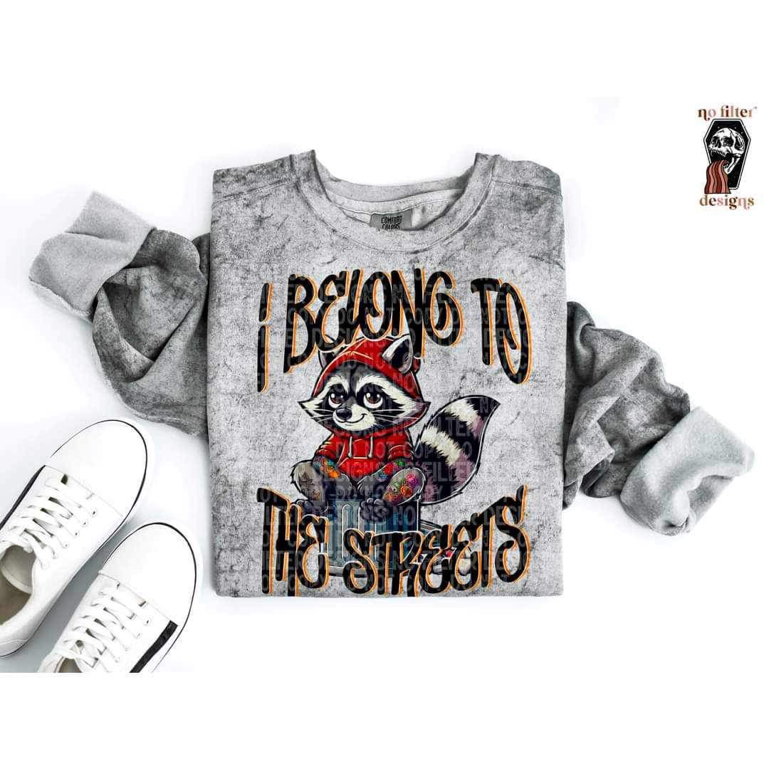 I belong to the streets raccoon 20889 DTF transfer