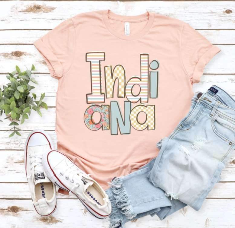 Indiana pastel patterned font 20927 DTF transfer